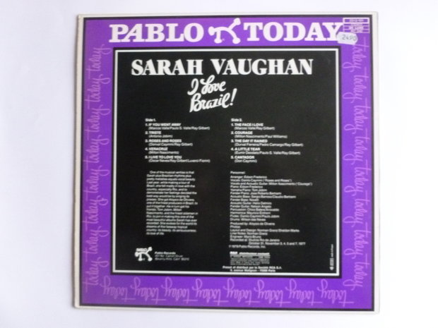 Sarah Vaughan - I Love Brazil ! (LP)