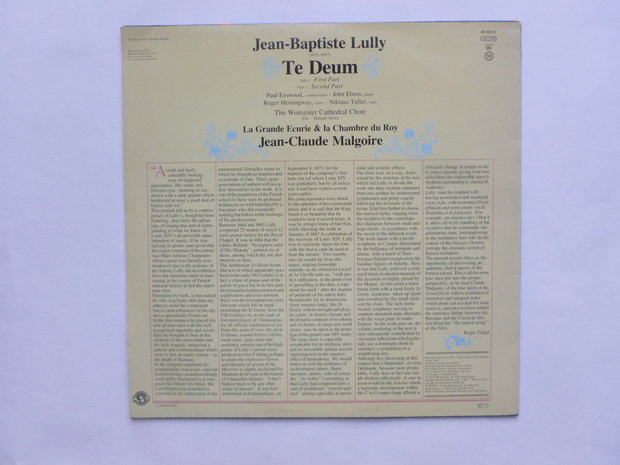 Lully - Te Deum / Jean Claude Malgoire (LP)