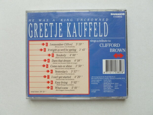 Greetje Kauffeld - He was a king uncrowned / tribute to Clifford Brown