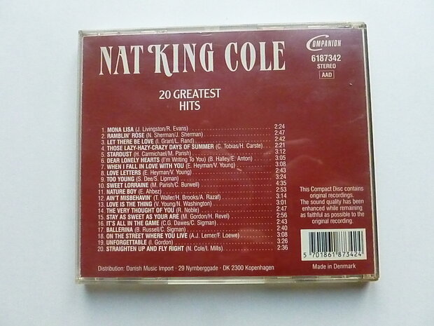 Nat King Cole - 20 Greatest Hits