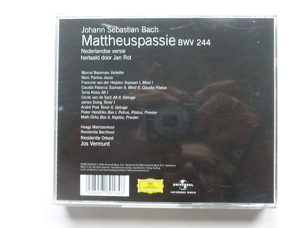 Bach - Mattheuspassie Nederlandse versie 2CD (jan rot)