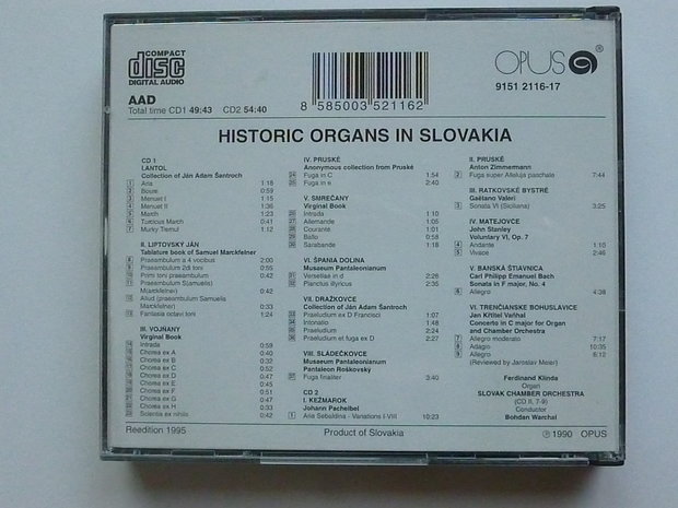 Ferdinand Klinda - Historic Organs in Slovakia (2 CD)