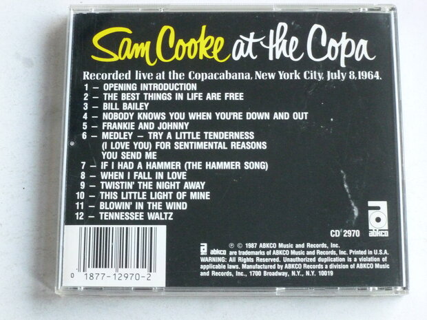 Sam Cooke At The Copa Live Tweedehands Cd 8802